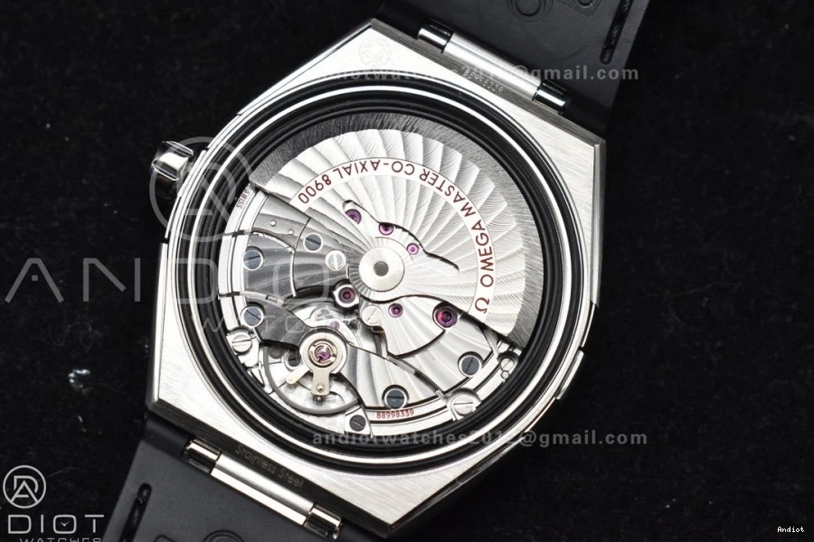 Gray Best Strap Constellation Edition 1:1 Gummy SS VSF Super A8900 on Black Clone Dial 0208